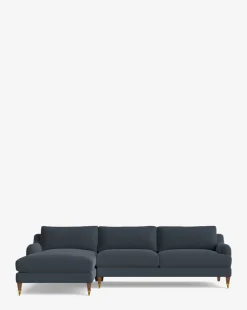 Lucille English Roll Arm Left Chaise Sectional 107