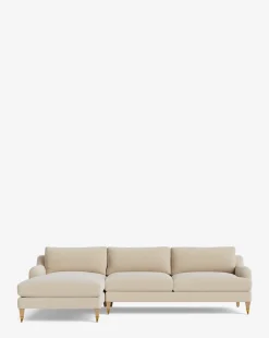 Lucille English Roll Arm Left Chaise Sectional 107