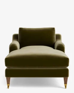 Lucille English Roll Arm Chaise Lounge