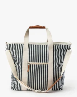 Navy Striped Cooler Bag