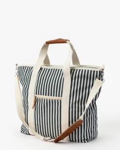 Navy Striped Cooler Bag
