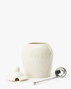 Olive Stoneware Jar
