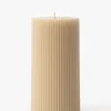 Ribbed Pillar Candle