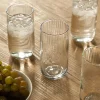 Ribbed Tall Drinking Glasses (Set of 4)