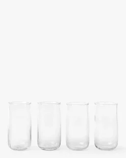 Ribbed Tall Drinking Glasses (Set of 4)