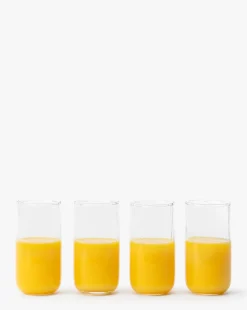 Ribbed Tall Drinking Glasses (Set of 4)