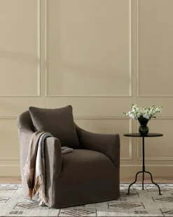 Trudeaux Slipcover Swivel Chair (Ready to Ship)