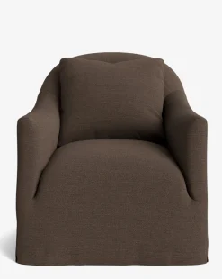 Trudeaux Slipcover Swivel Chair (Ready to Ship)