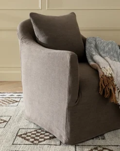 Trudeaux Slipcover Swivel Chair (Ready to Ship)