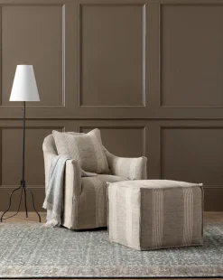 Trudeaux Slipcover Swivel Chair