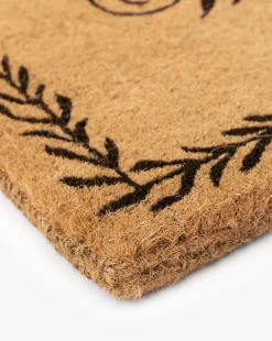 Welcome Doormat with Leaf Border